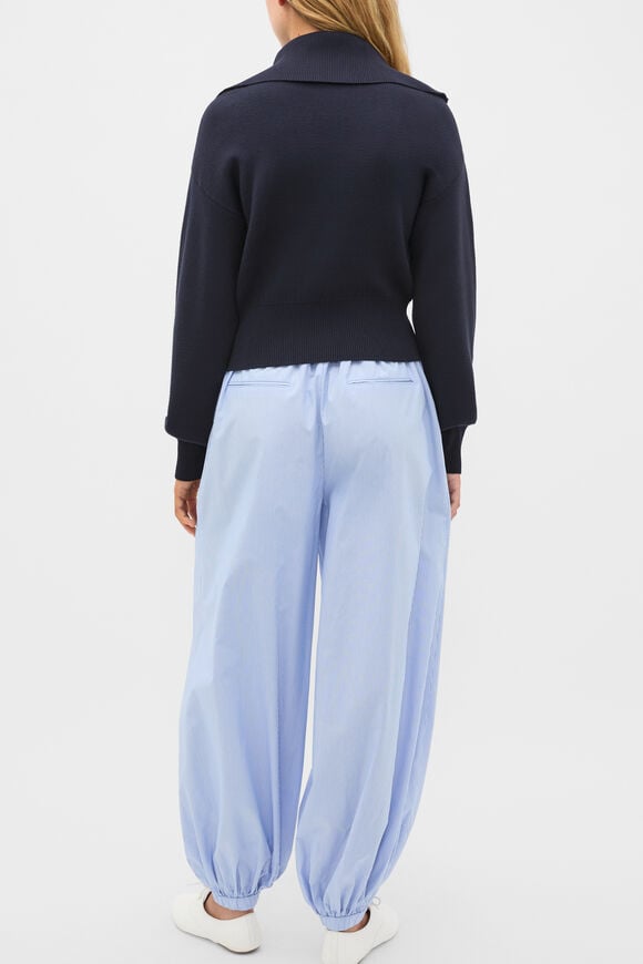 Double Knit Crop Zip Through  Twilight Blue  hi-res