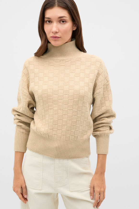Crosshatch Slouch Knit  Cashew Cream  hi-res