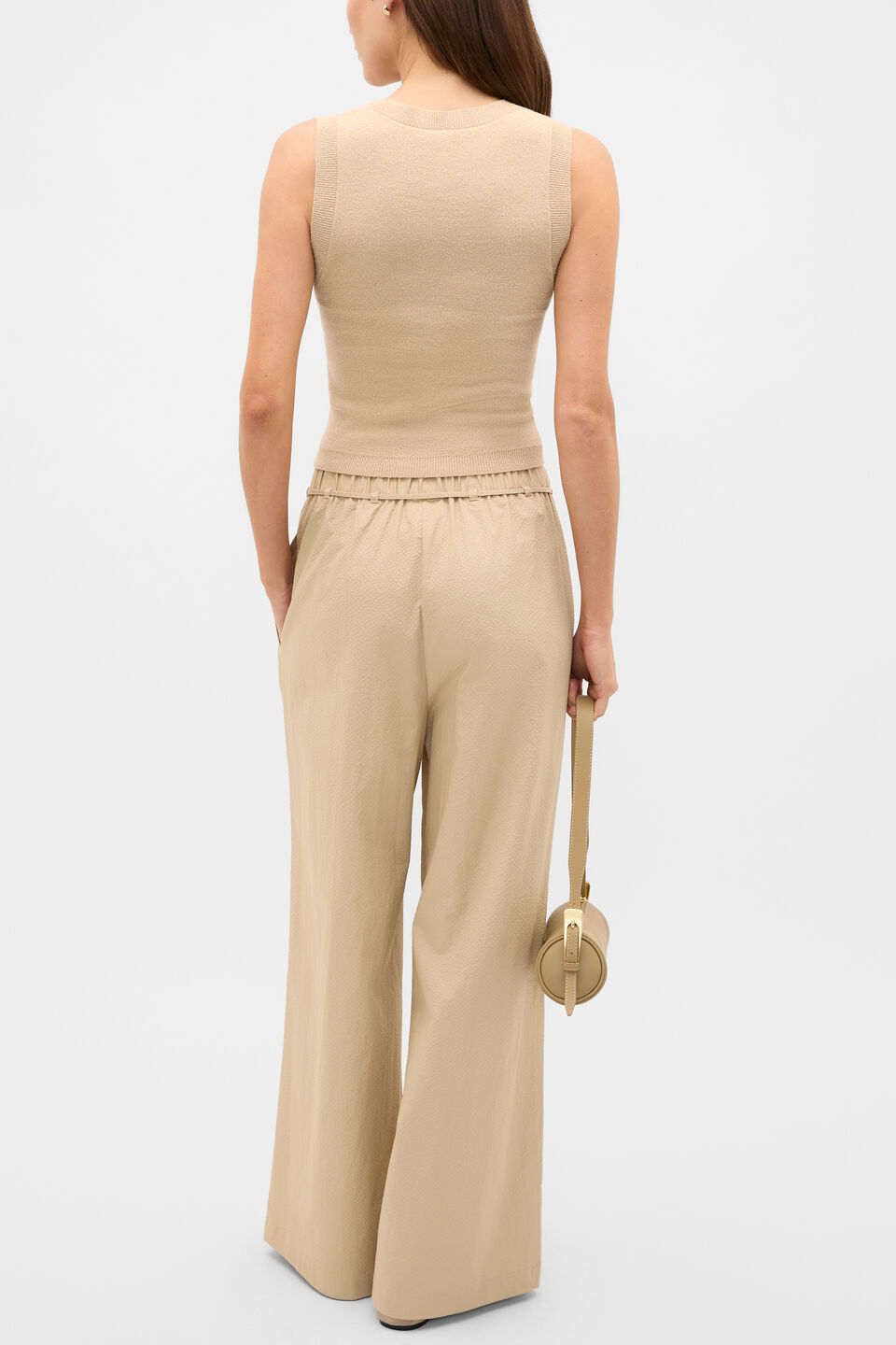 Boucle Knit Tank  Cashew Cream