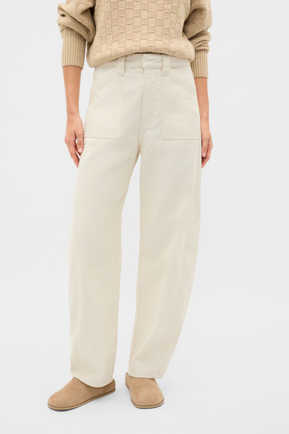 Cord Barrel Pant  Coconut Cream  hi-res