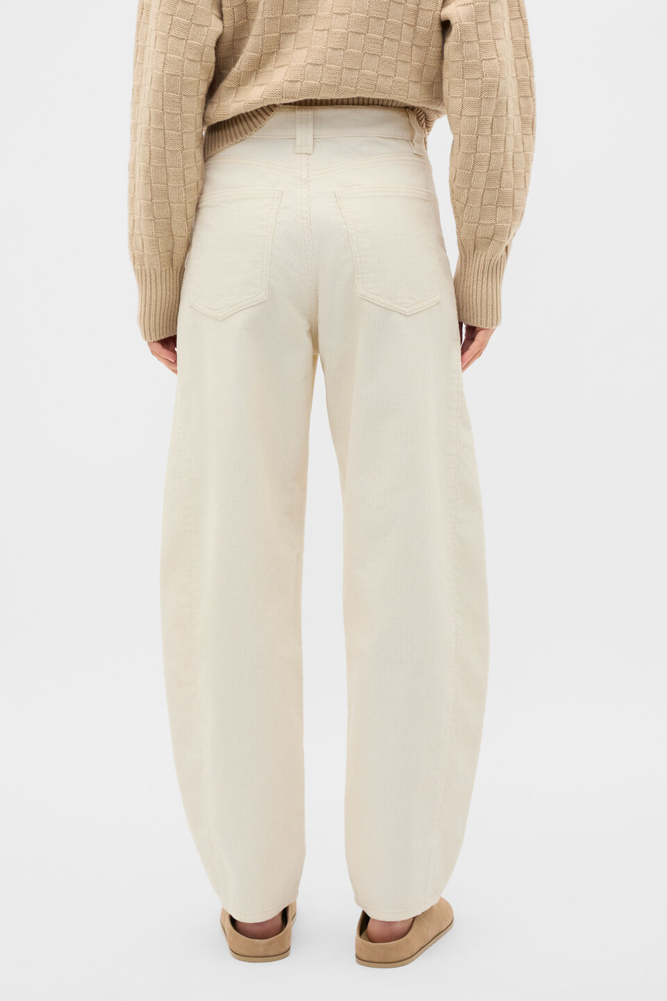 Cord Barrel Pant  Coconut Cream