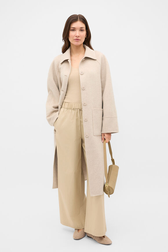 Textured Wide Leg Pant  Cashew Cream  hi-res