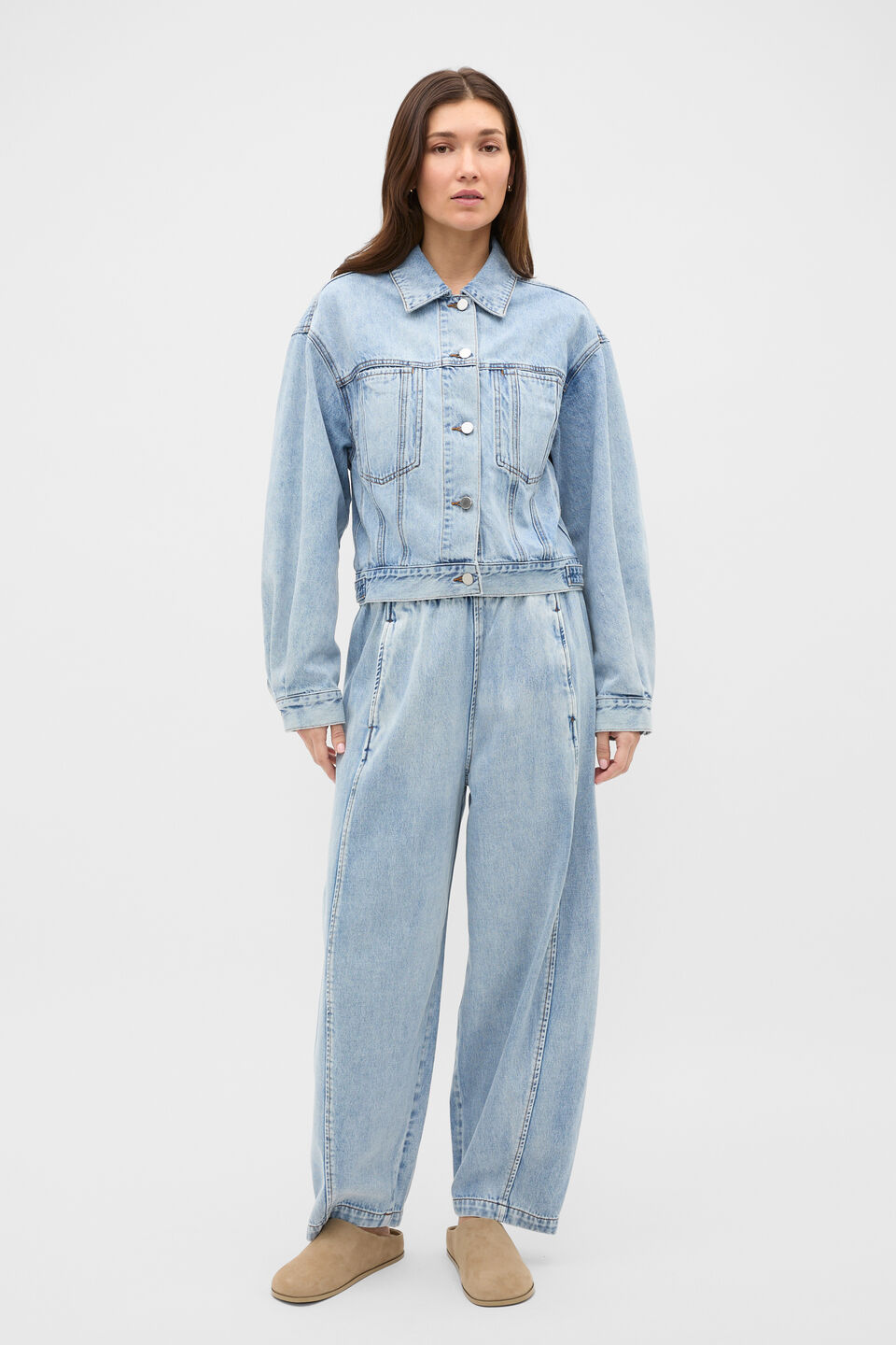 Denim Crop Jacket  Breeze Blue Wash