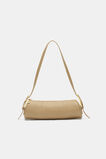 Leather Rounded Shoulder Bag  Cashew  hi-res