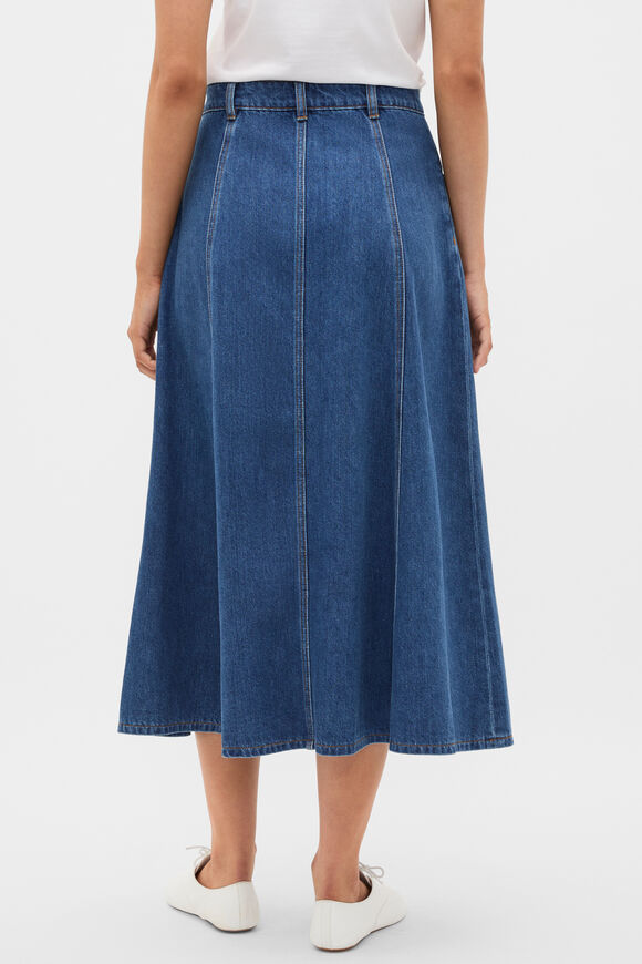 Denim A-Line Midi Skirt  Heritage Wash  hi-res