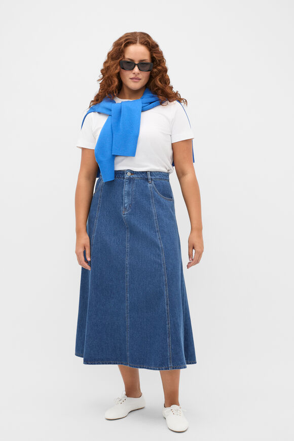 Denim A-Line Midi Skirt  Heritage Wash  hi-res