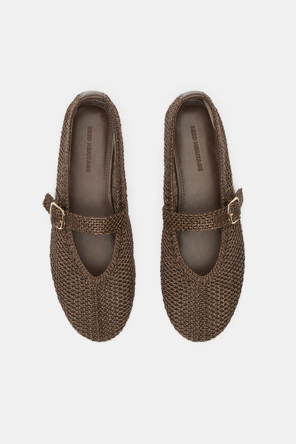 Mara Crochet Ballet Flat  Chestnut  hi-res