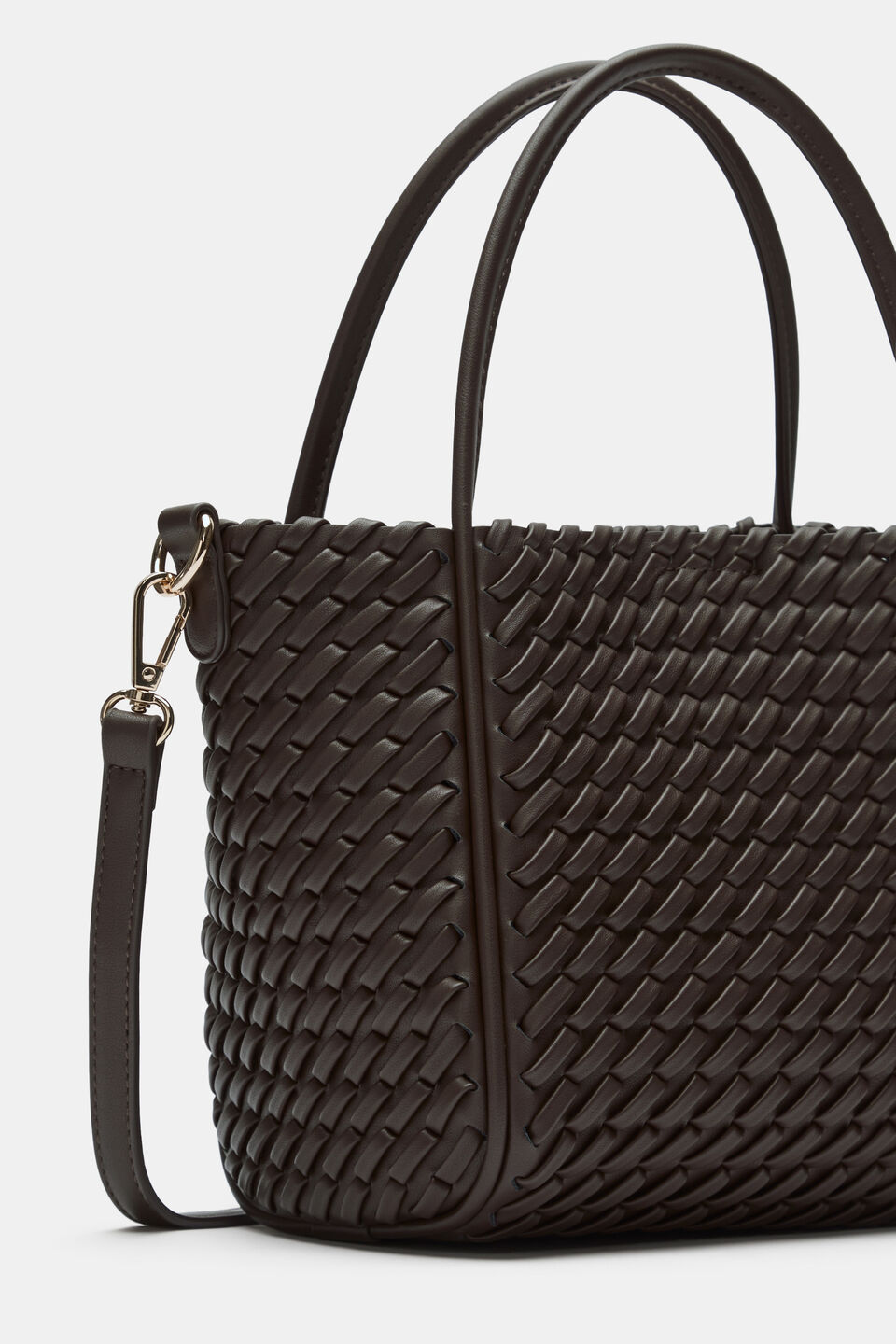 Woven Mini Crossbody Bag  Chocolate