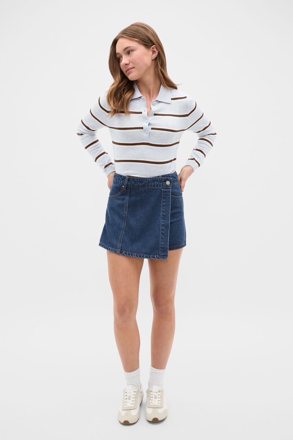 Polo Collar Knit Sweater  Cloud Grey Marle