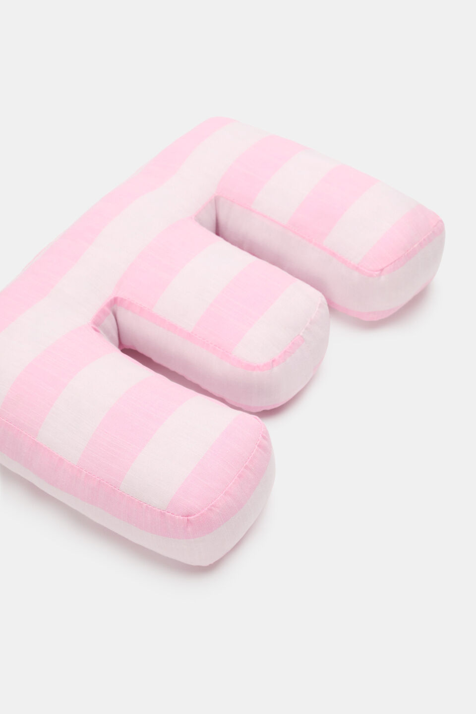 Pink Stripe Initial Cushion  E