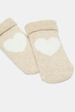 Newborn Terry Heart Sock  Oat Marle  hi-res