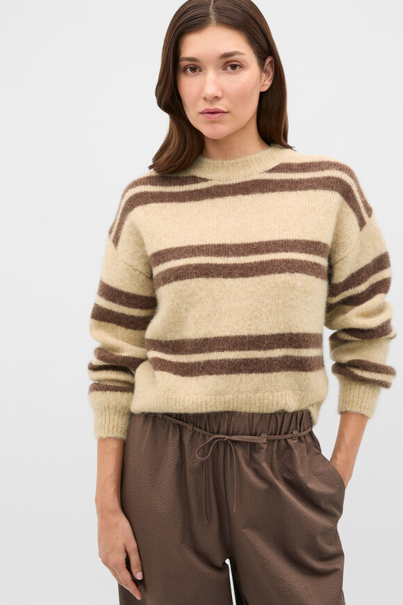 Lofty Stripe Relaxed Knit  Cashew Stripe  hi-res