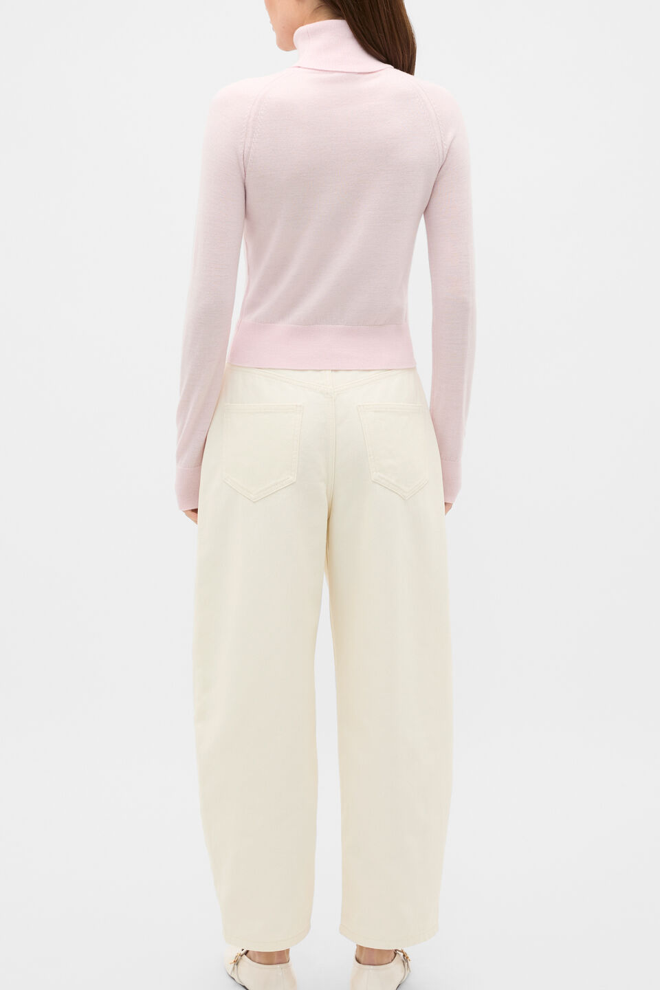 Merino Roll Neck Raglan Knit  Primrose