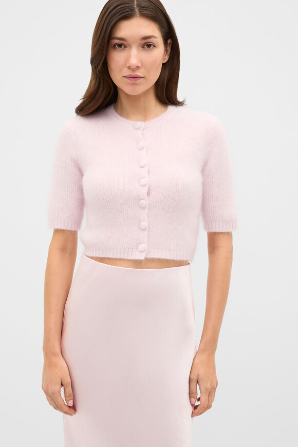 Fluffy Short Sleeve Cardigan  Primrose  hi-res