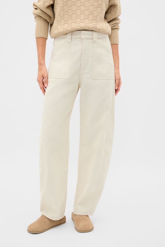 Cord Barrel Pant  Coconut Cream  hi-res
