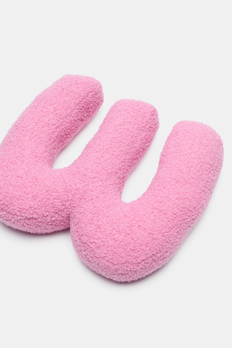Pink Boucle Initial Cushion  W