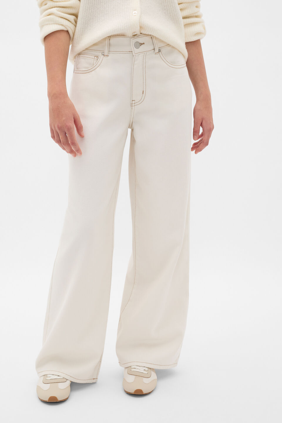 Core Straight Denim Jean  Classic Cream