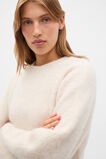 Luxe Fluffy Crop Knit  Vanilla Cream Marle  hi-res