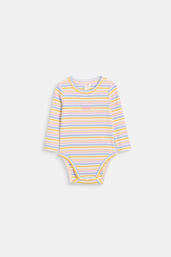 Stripe Rib Bodysuit  Multi  hi-res