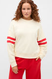 Contrast Detail Crew Neck Sweat  Coconut Cream  hi-res