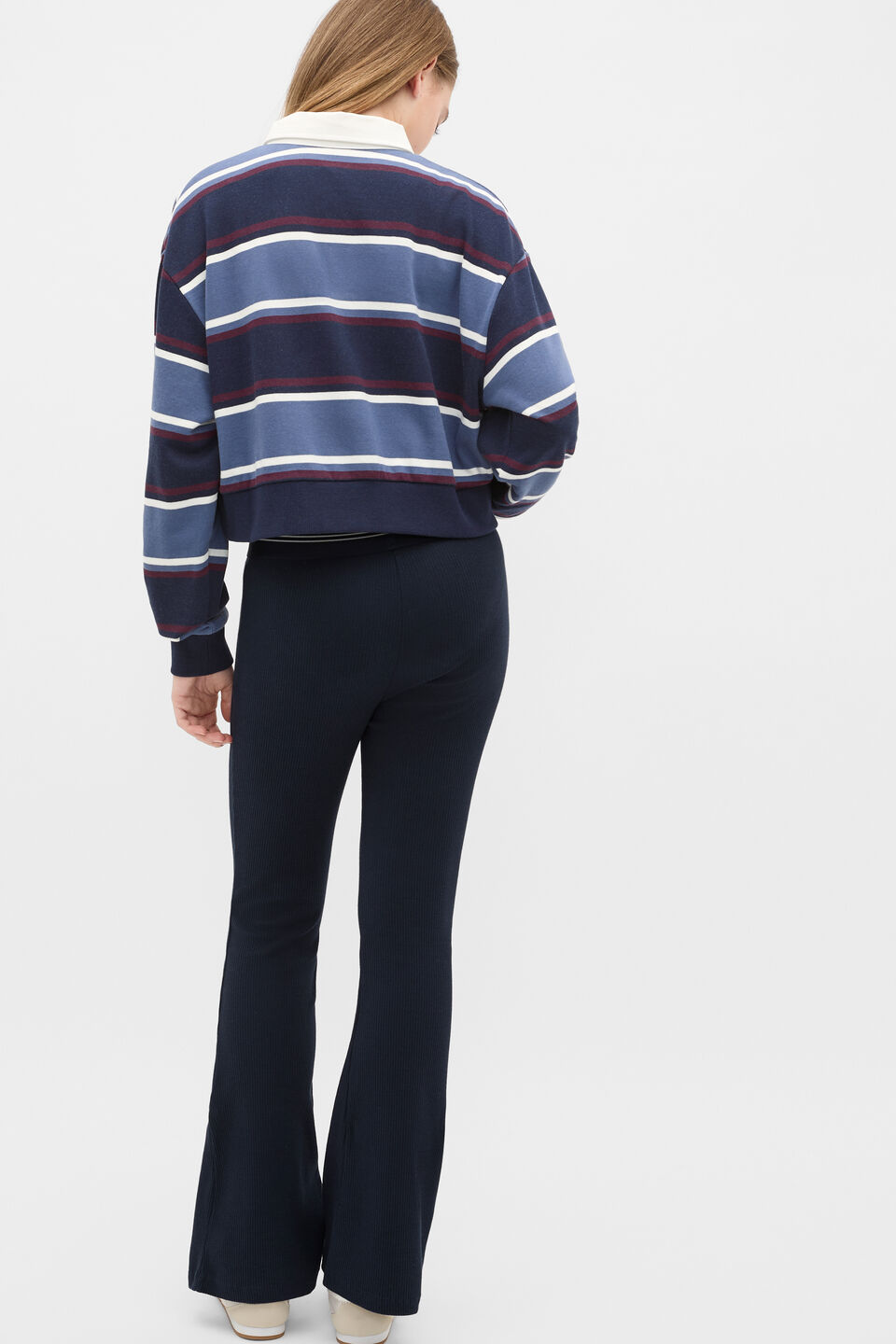 Striped Rugby Sweat  New Navy