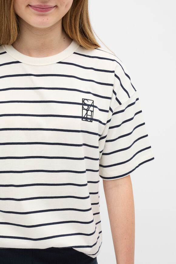 Core Logo Tee  Navy Stripe  hi-res