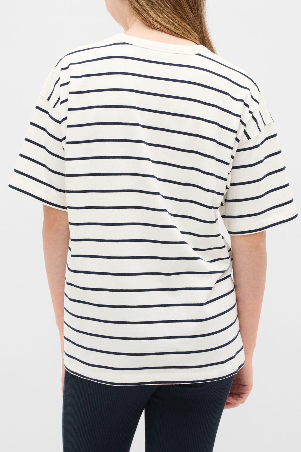 Core Logo Tee  Navy Stripe