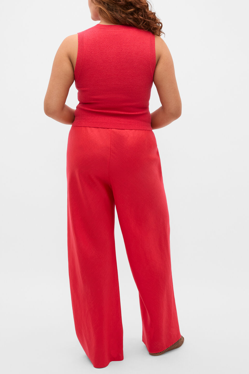 Boucle Knit Tank  Chilli Red