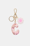 Pink Stripe Initial Keyring  C  hi-res