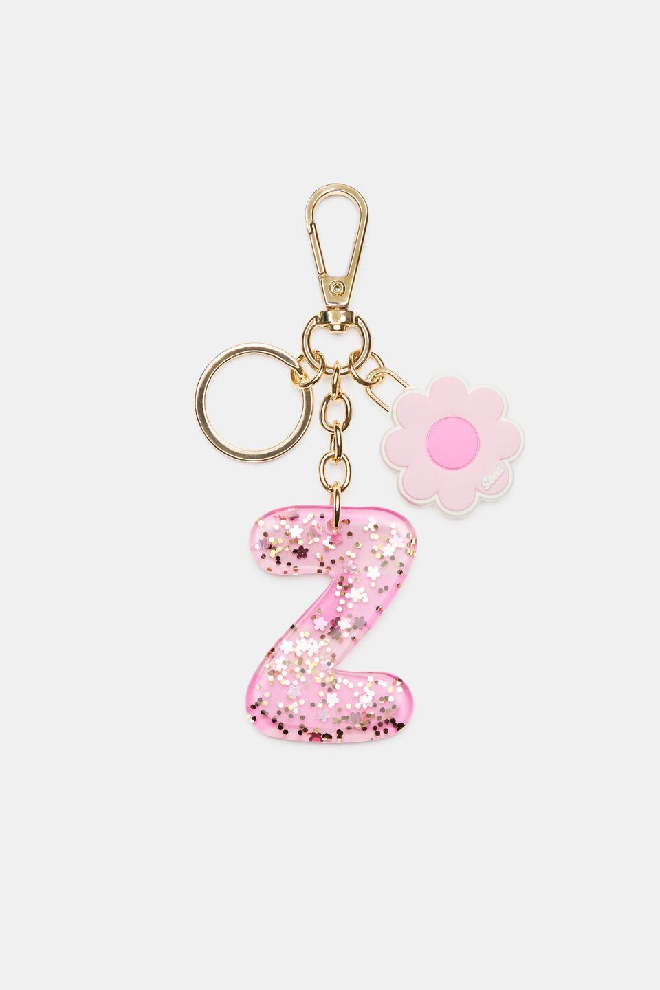 Pink Stripe Initial Keyring  Z