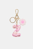 Pink Stripe Initial Keyring  Z  hi-res