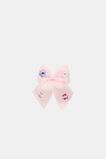 Embroidered Flower Bow Duck Clip  Pink Lemonade  hi-res