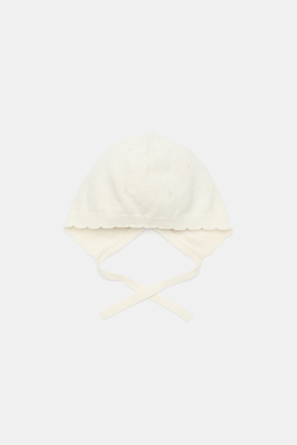 Pointelle Knit Bonnet  Classic Cream