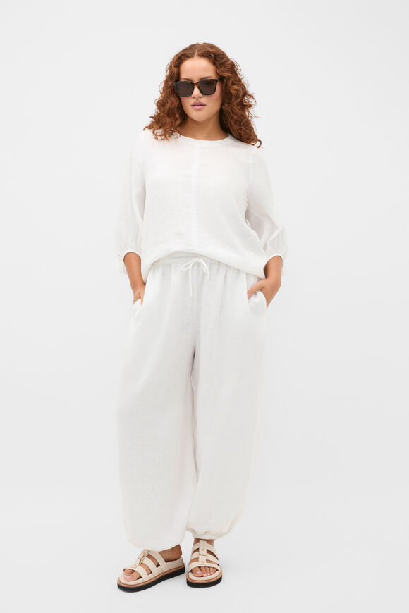 Core Linen Balloon Sleeve Top  Whisper White  hi-res