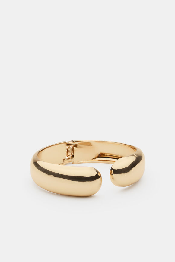Curve Hinge Bangle  Gold  hi-res