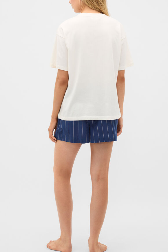 T-Shirt and Stripe Short PJ Set  Royal Blue  hi-res
