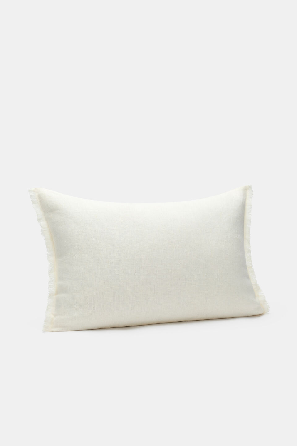 Rectangular Fringed Cushion  Meringue
