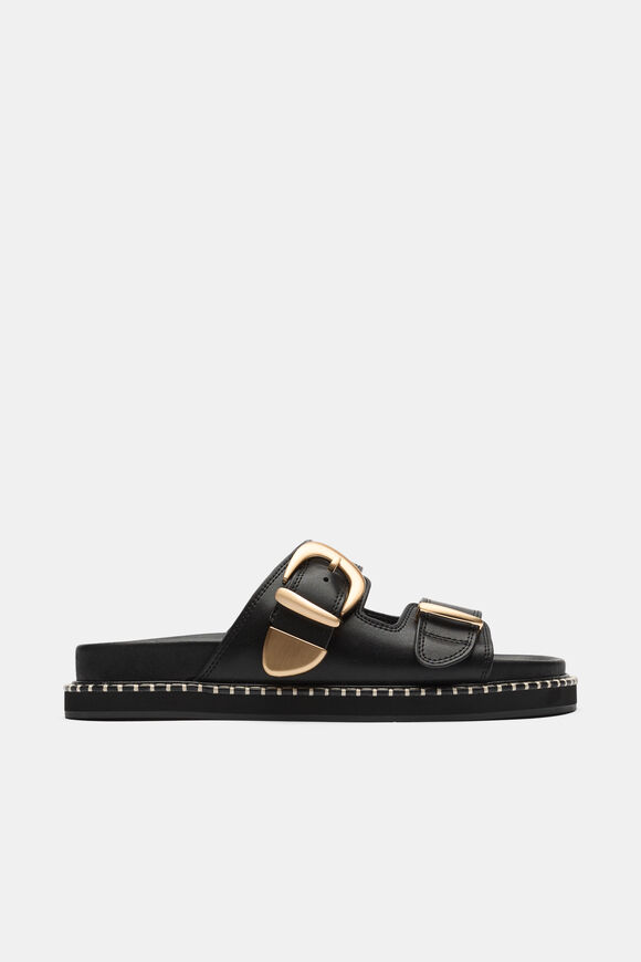 Sienna Buckle Slide  Black  hi-res