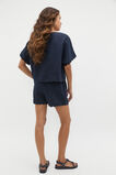 Linen Wave Scallop Boxy Tee  Twilight Blue  hi-res