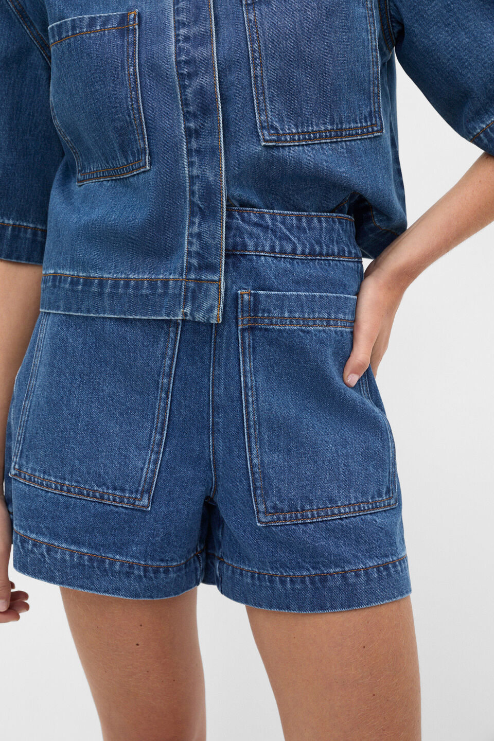 Patch Pocket Cotton Short  Heritage Wash