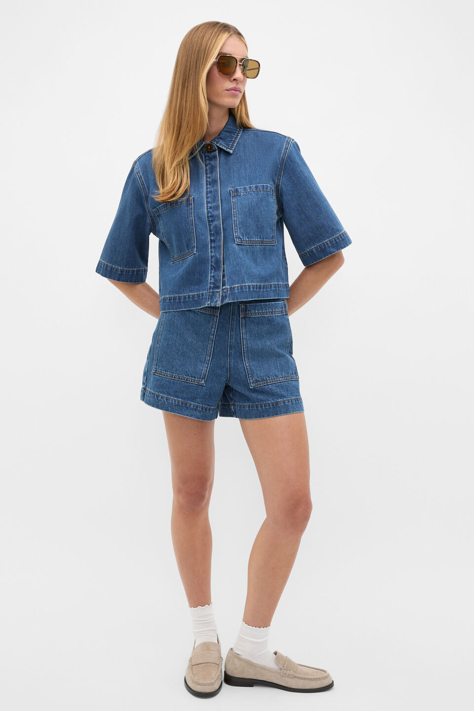 Patch Pocket Cotton Short  Heritage Wash