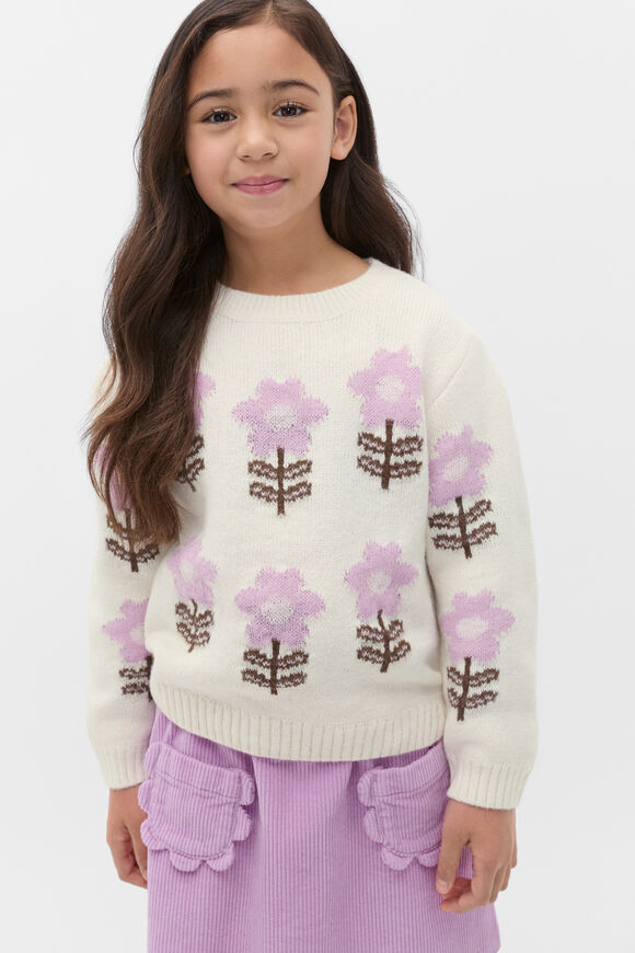 Floral Knit Sweater  Classic Cream  hi-res