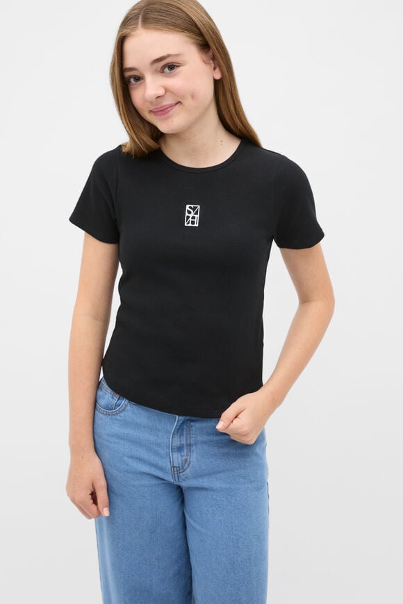 Logo Rib Tee  Black  hi-res