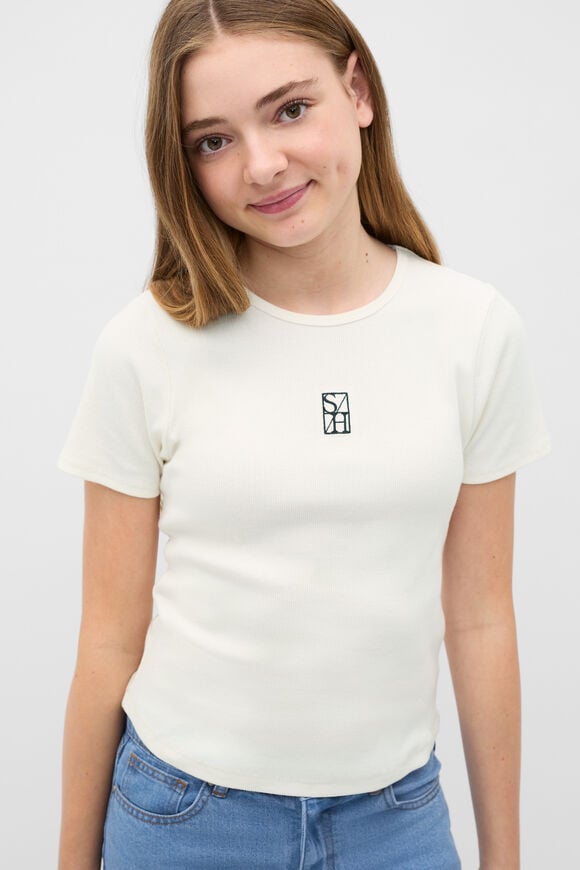 Logo Rib Tee  Classic Cream  hi-res