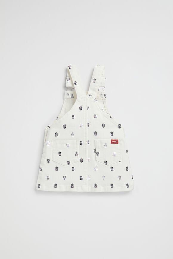 Floral Denim Pinafore  Canvas Wash  hi-res