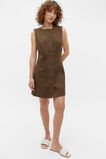 Linen Button Through Mini Dress  Dark Praline  hi-res