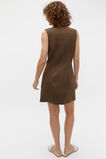 Linen Button Through Mini Dress  Dark Praline  hi-res