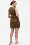 Linen Button Through Mini Dress  Dark Praline  hi-res