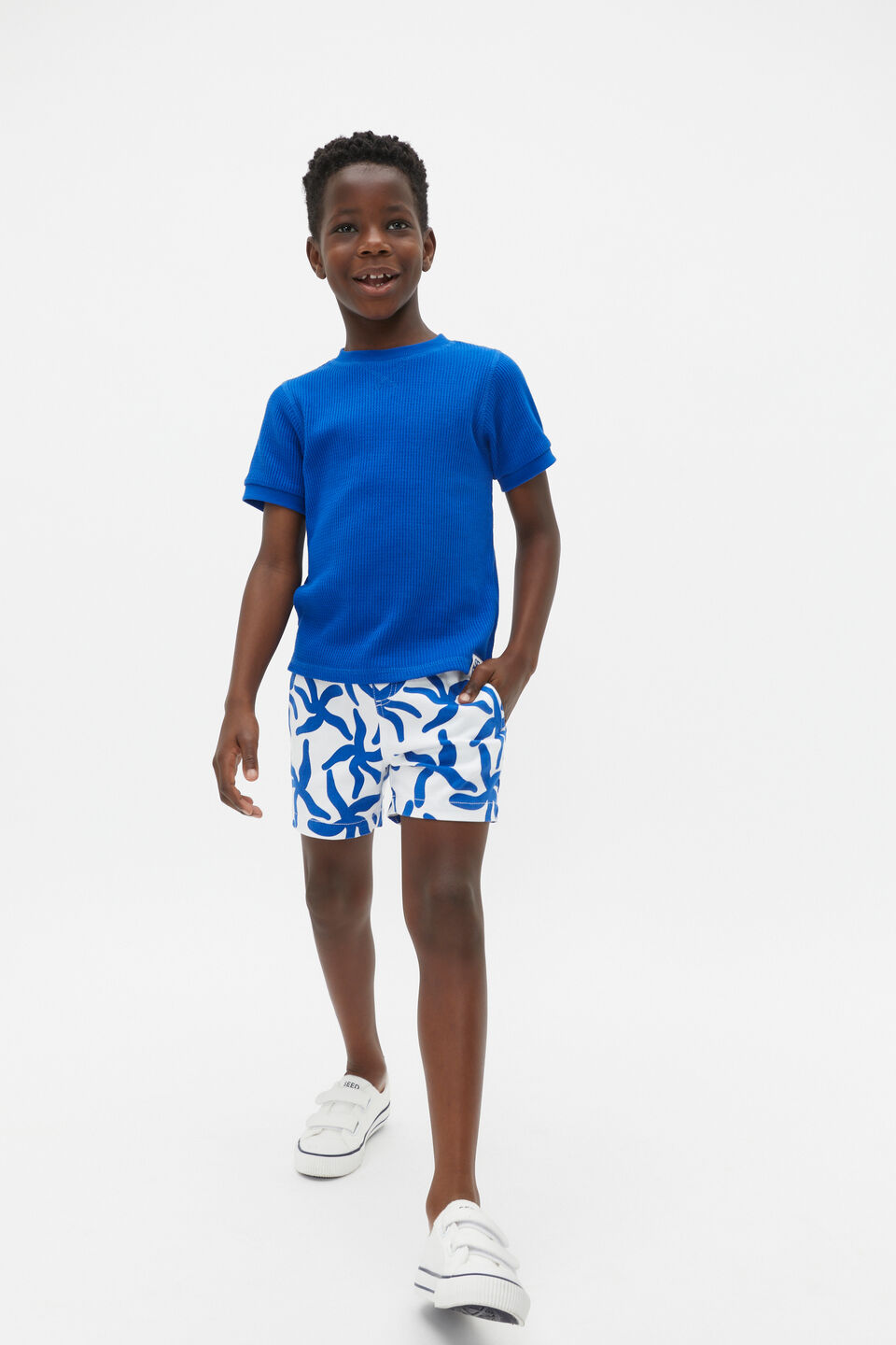 Waffle Tee  Cobalt