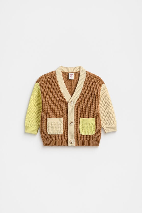 Colourblock Slouch Cardigan  Cinnamon  hi-res